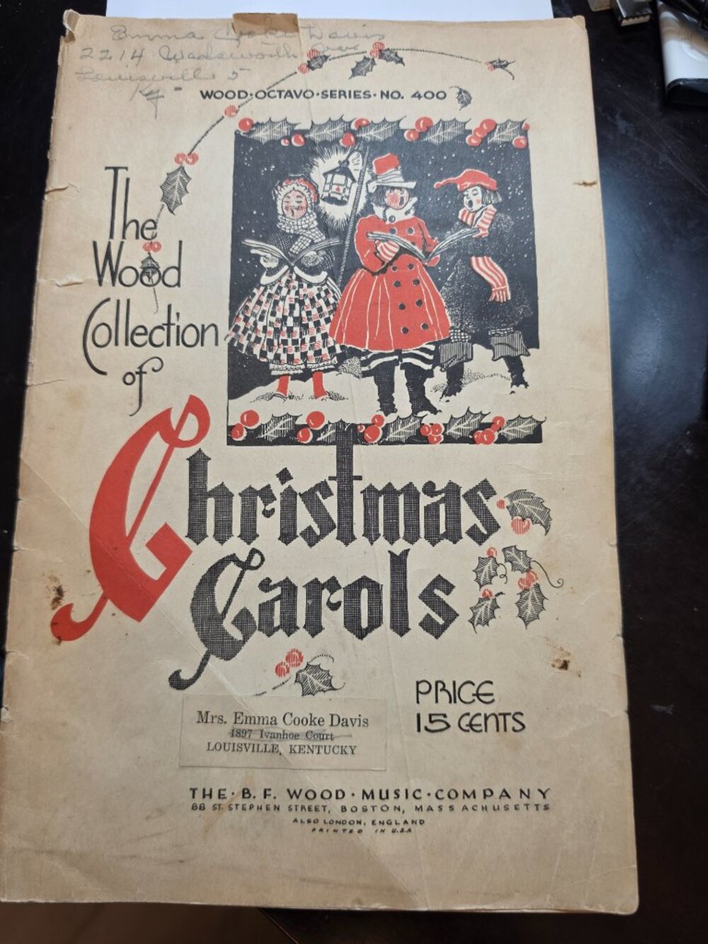 The Wood Collection Of Christmas Carols Wood Octavo Series No 400~ 1935